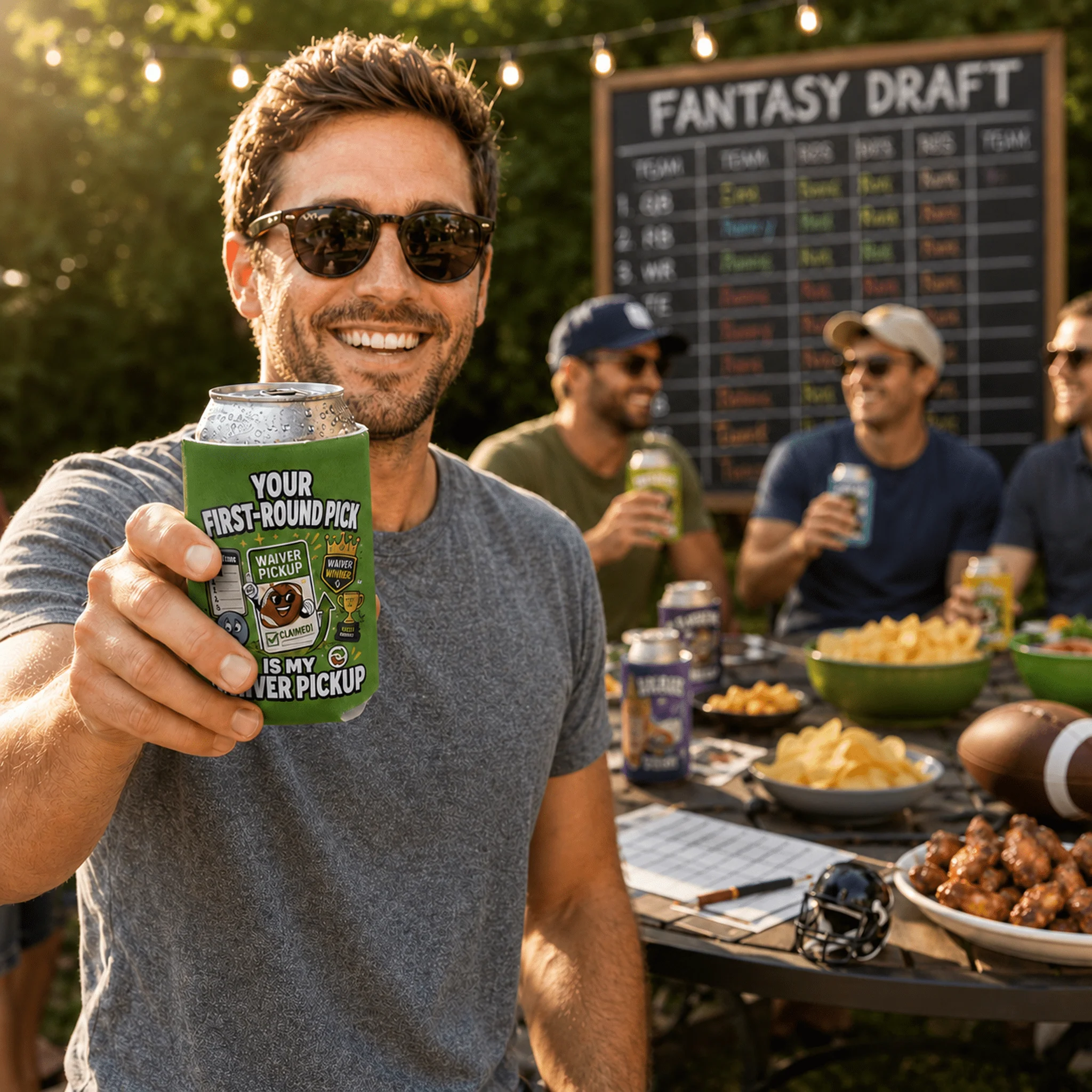 12-Pack Fantasy Football Can Coolers, Funny Football Draft Party Can Sleeves - Image 4