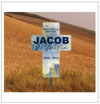 22"x16" Roadside Memorial Cross Sign - Image 14