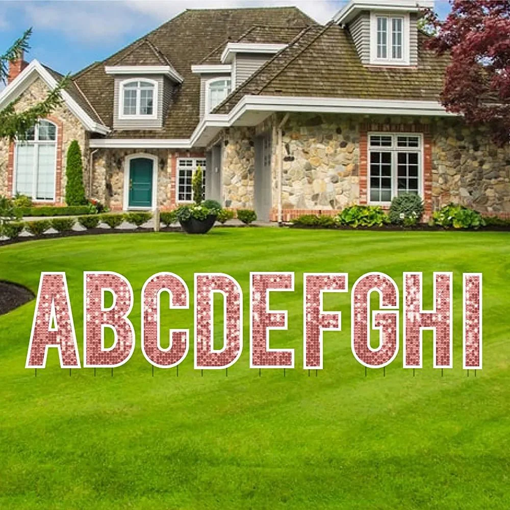 18" Alphabet Yard Card Letters | Bebas Font | Disco Sparkle | 26 pc Set - Image 10