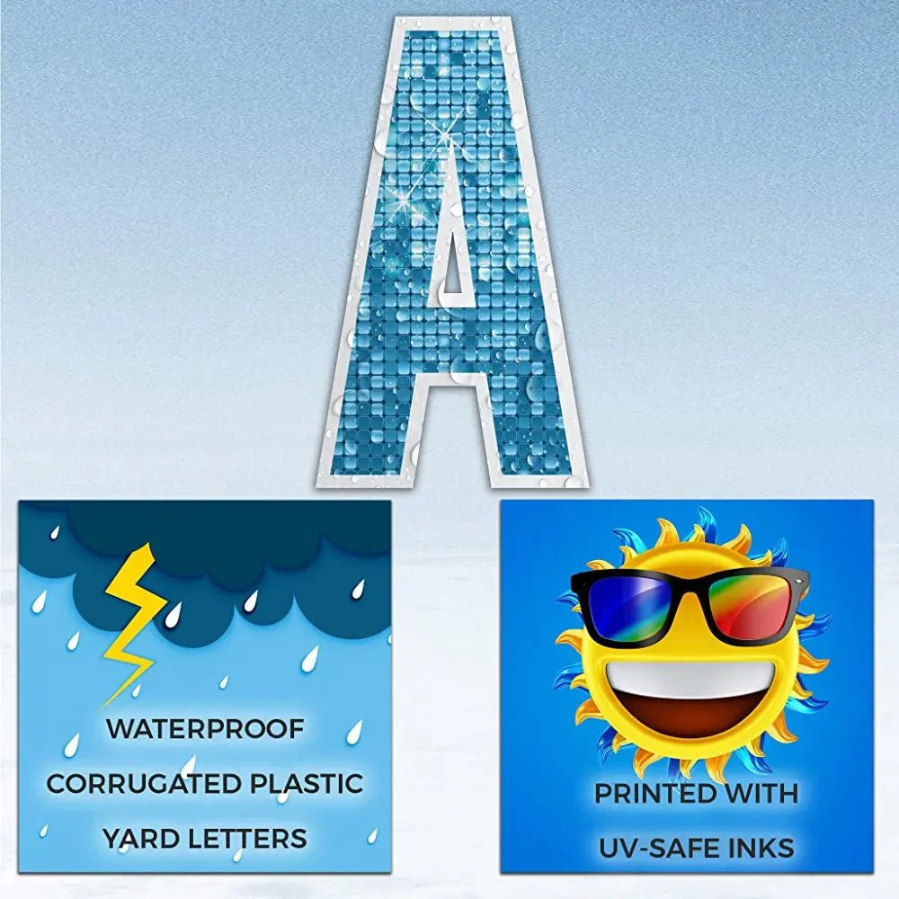 18" Alphabet Yard Card Letters | Bebas Font | Disco Sparkle | 26 pc Set - Image 3