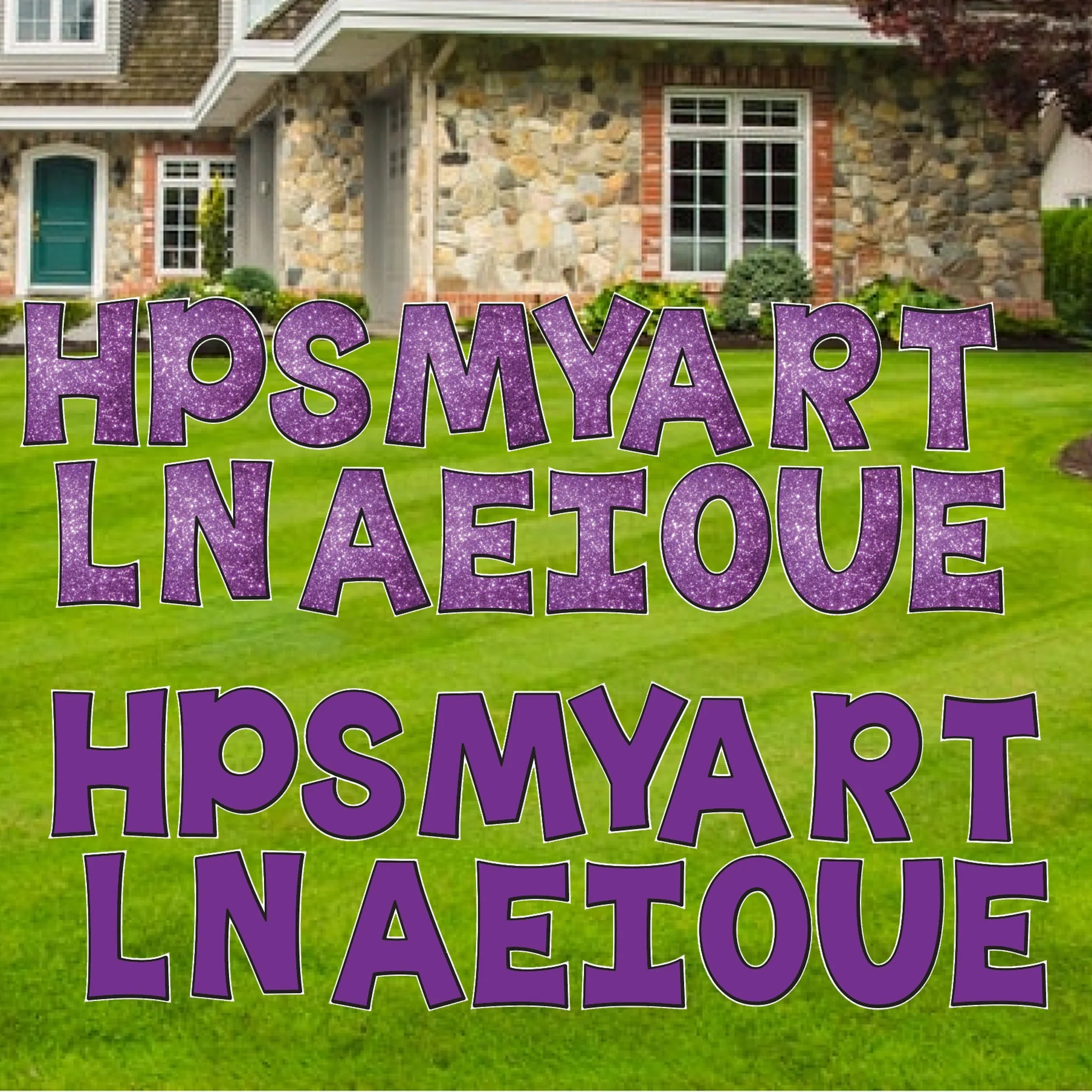 18" KG Deluxe Common Yard Letters with Black Outline, 32 Letters Include 16 Solid & 16 Sparkle - Image 13