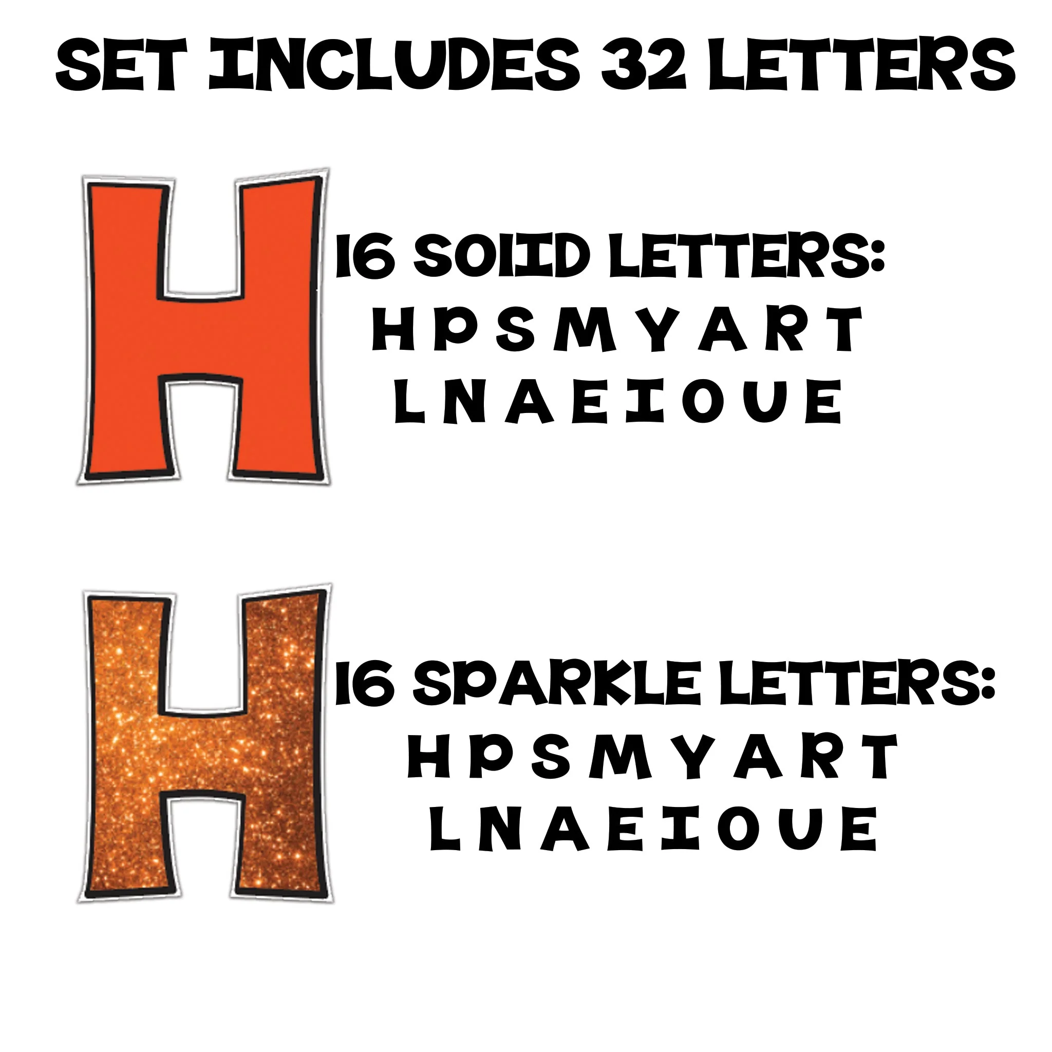 18" KG Deluxe Common Yard Letters with Black Outline, 32 Letters Include 16 Solid & 16 Sparkle - Image 6