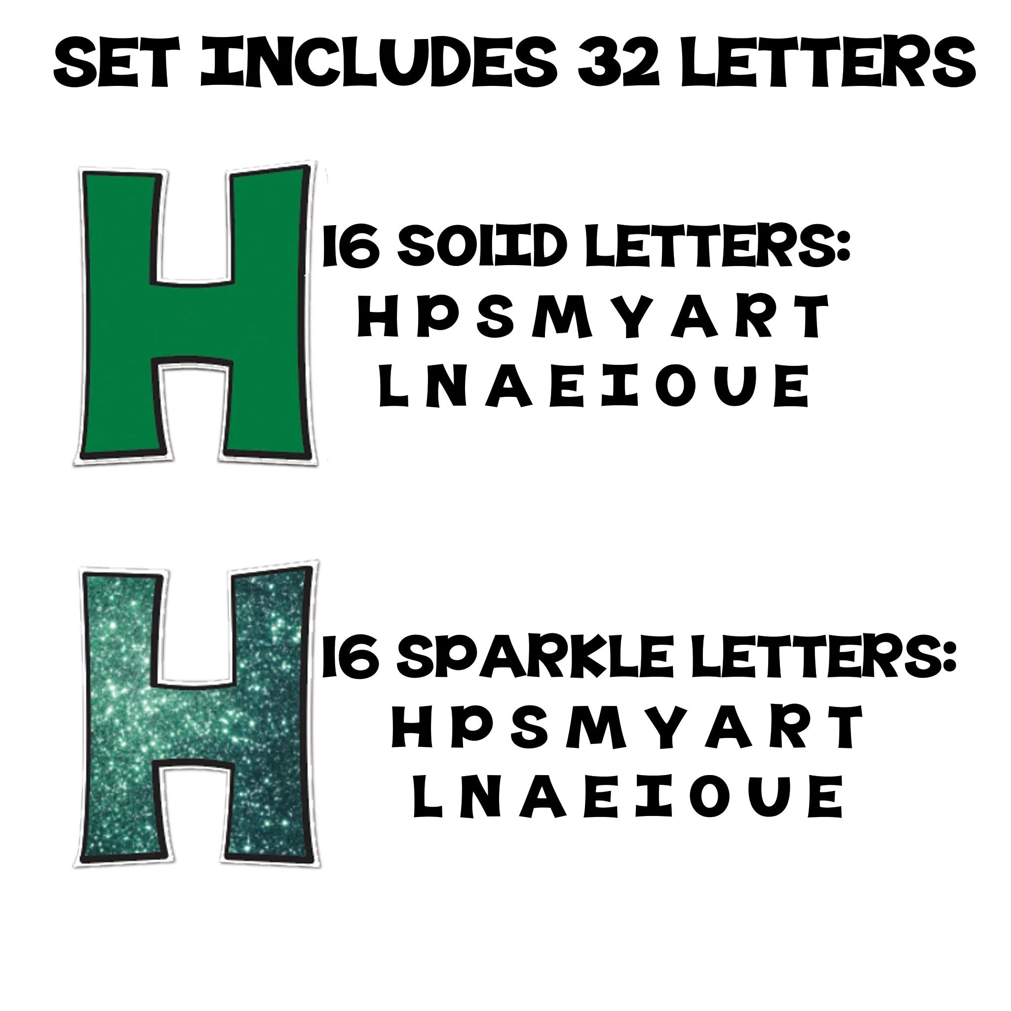 18" KG Deluxe Common Yard Letters with Black Outline, 32 Letters Include 16 Solid & 16 Sparkle - Image 8