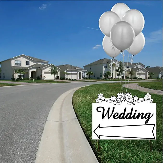 18" x 24" Ornate Arrow Shaped Wedding Yard Sign
