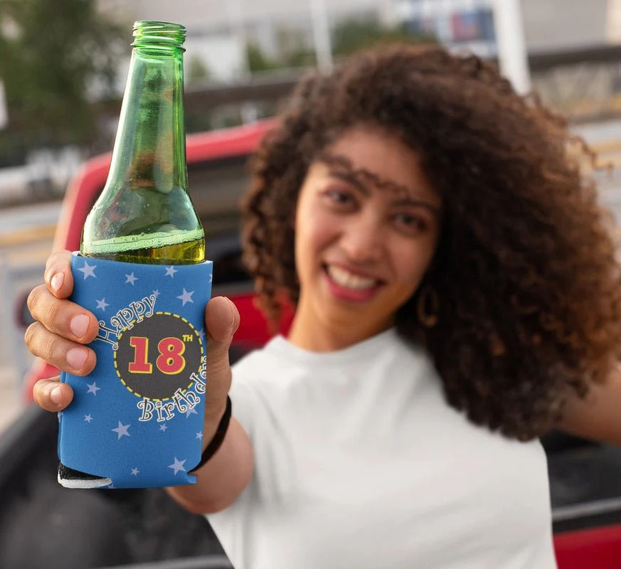 18th Birthday Party Can Cooler Set