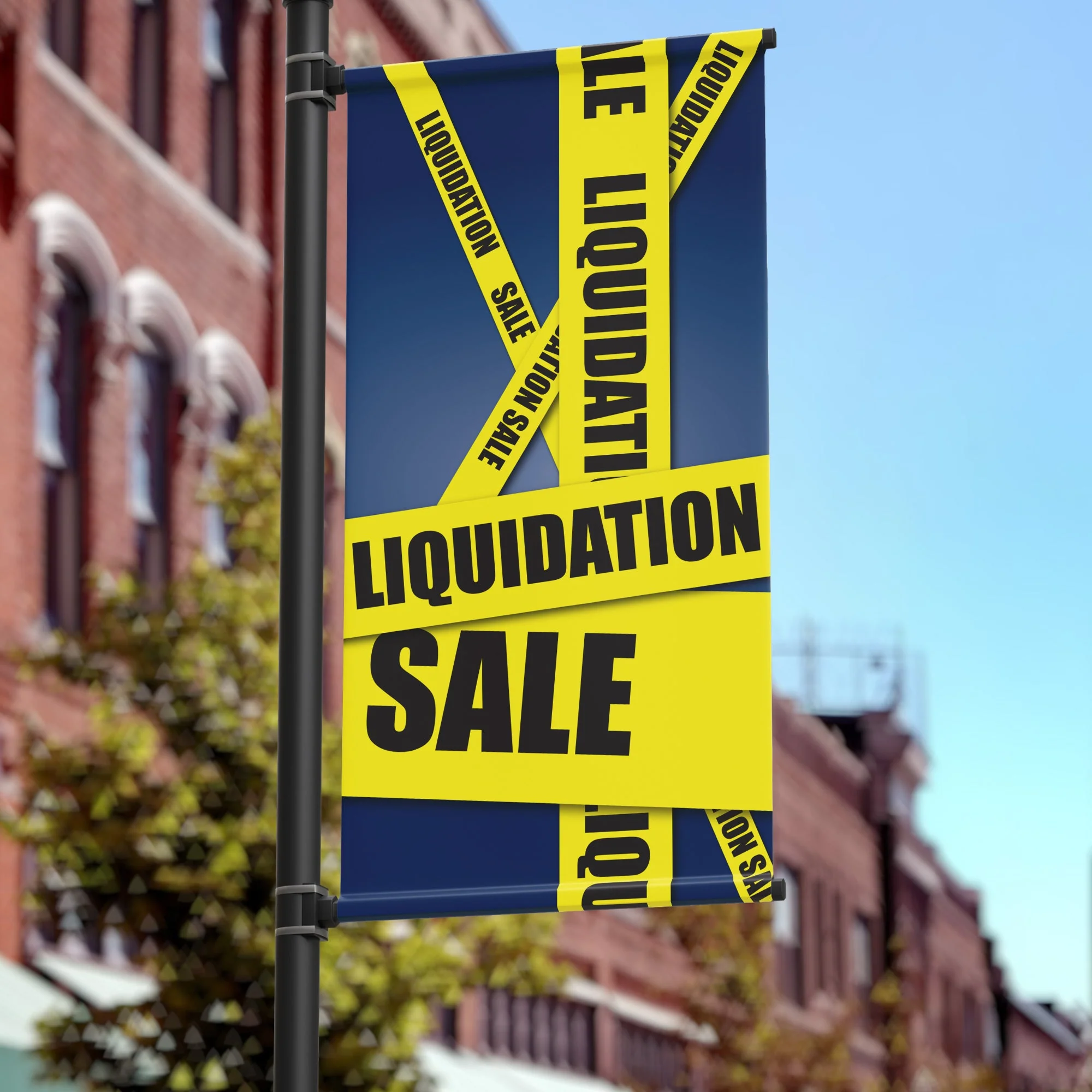 18"x36" Business Pole Banner, Liquidation Sale