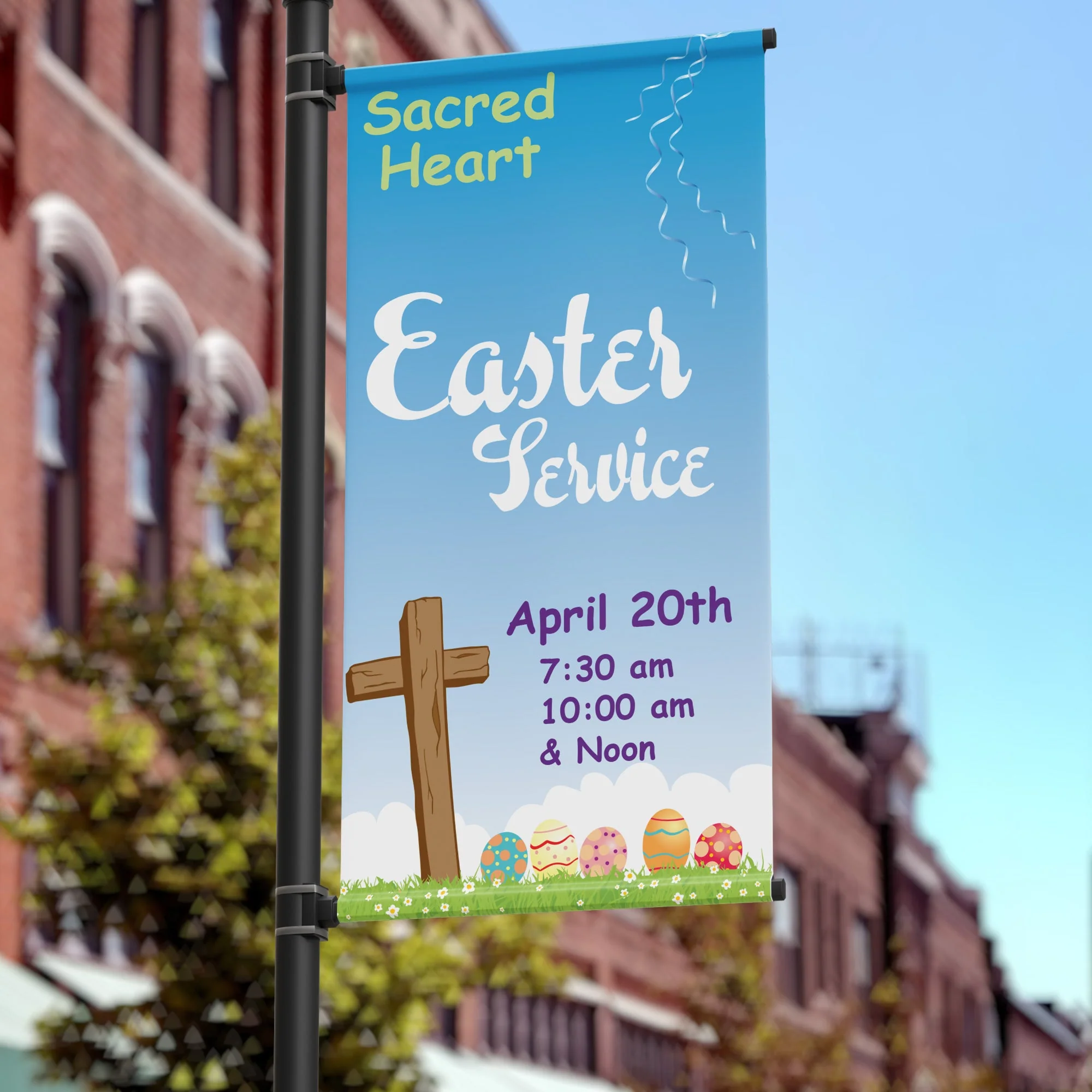 18"x36" Religious Pole Banner, Easter Service