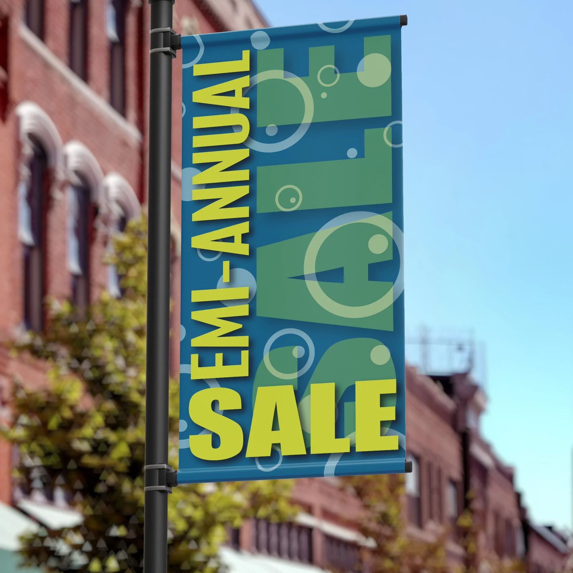 18"x36" Business Pole Banner, Semi-annual Sale