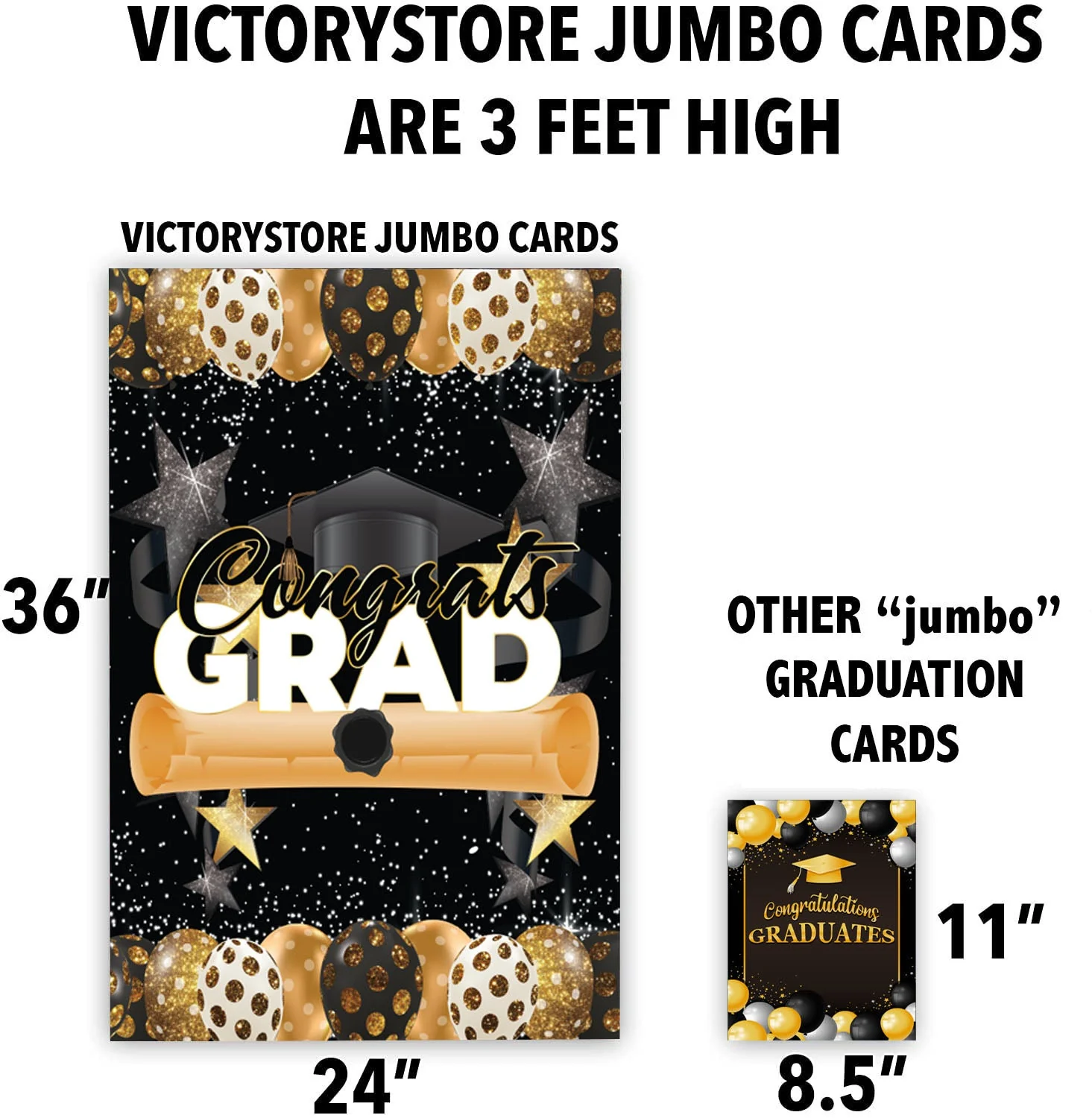 3' Giant Custom Congrats Grad Graduation Greeting Card - Image 4