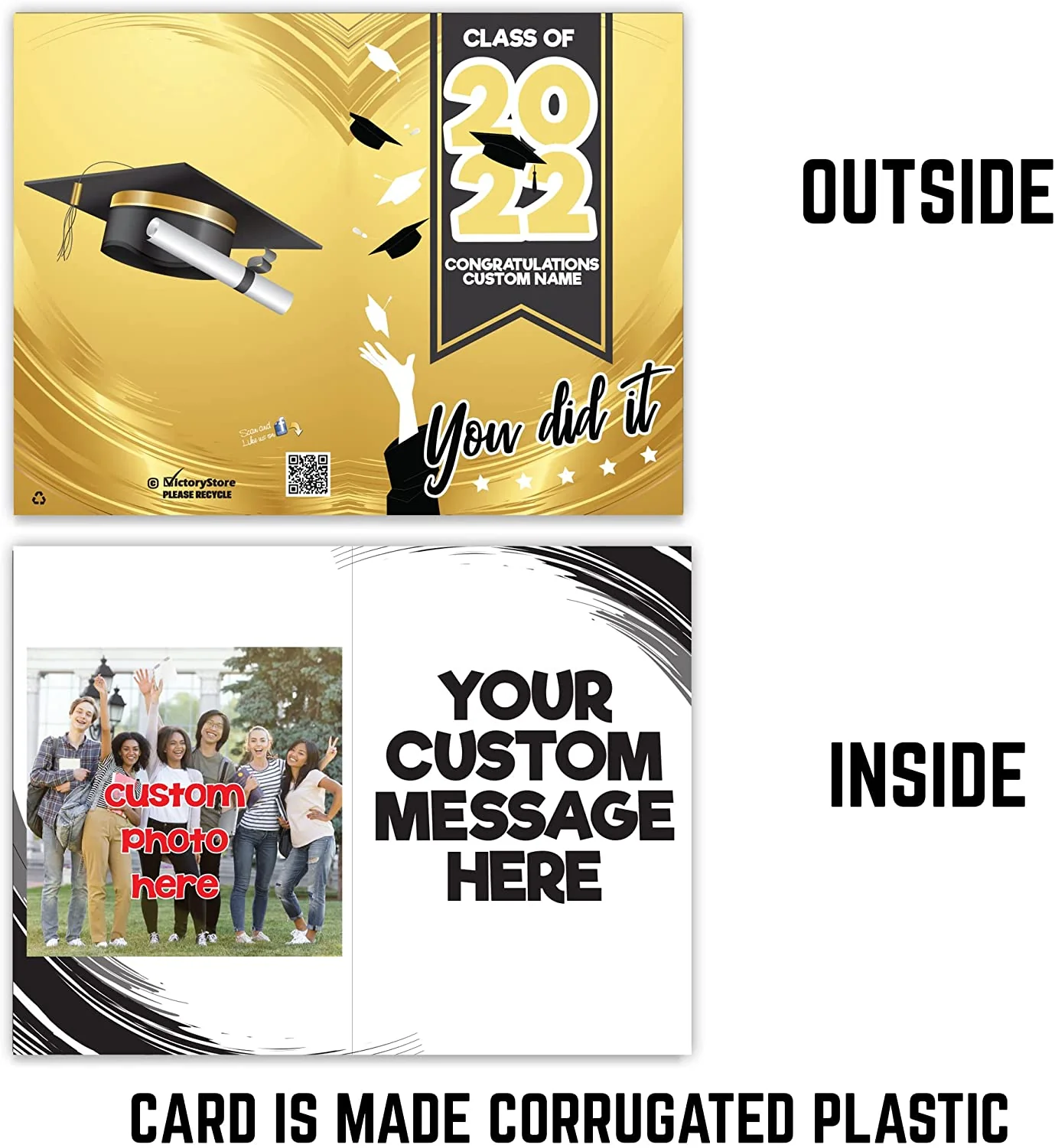 2' x 3' Custom You Did It Graduation Greeting Card - Image 5