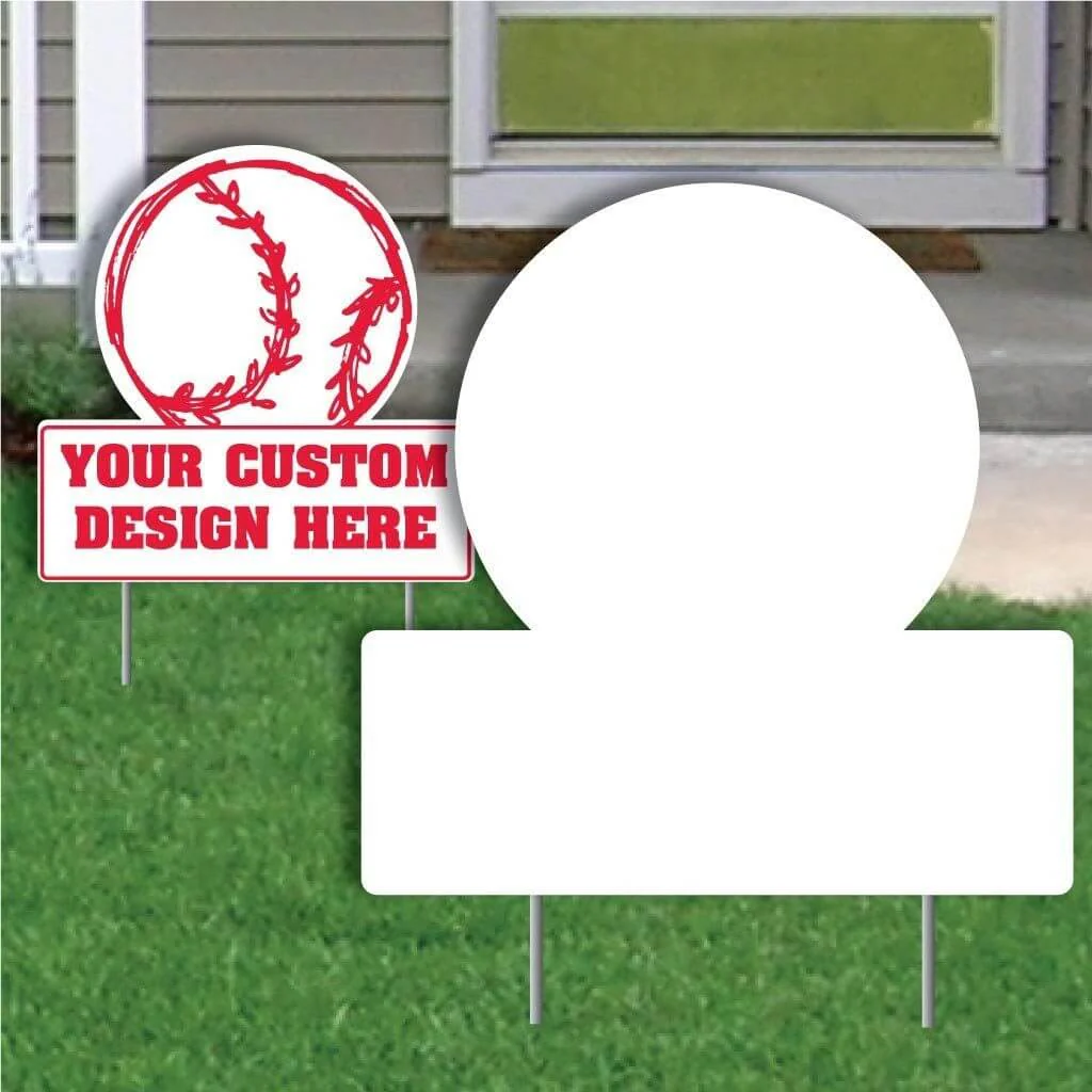 22" Circle with Rectangle Corrugated Plastic Yard Sign Blank - Image 5