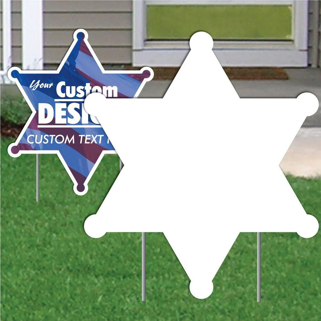 22" Sheriff Star Corrugated Plastic Yard Sign Blank - Image 5