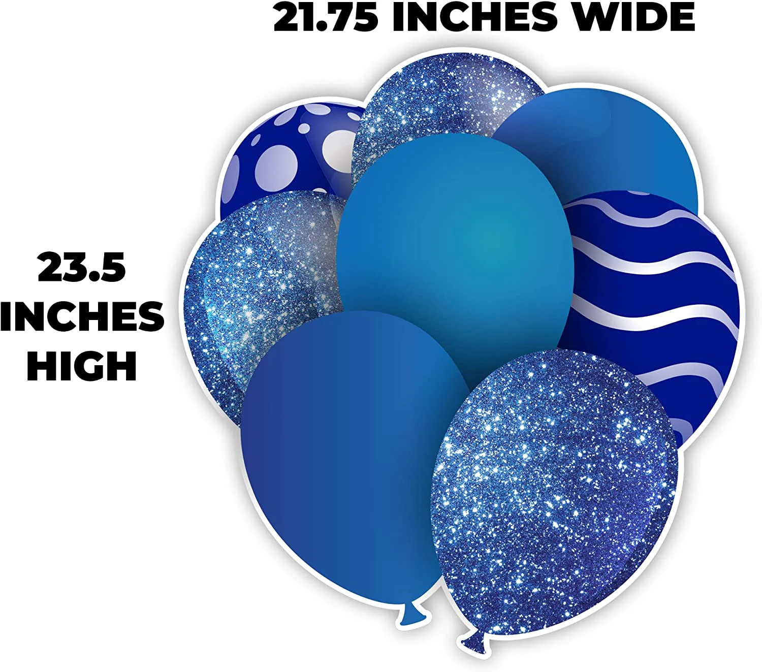 23.5" Blue Balloon Bouquets EZ Filler Yard Cards Set - Image 3
