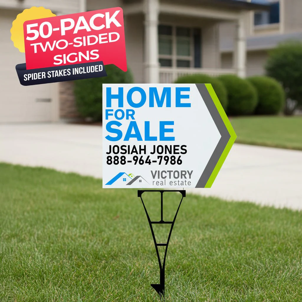 17.5"x23" 2 Sided Arrow Shaped Realtor Yard Signs Set - Image 6