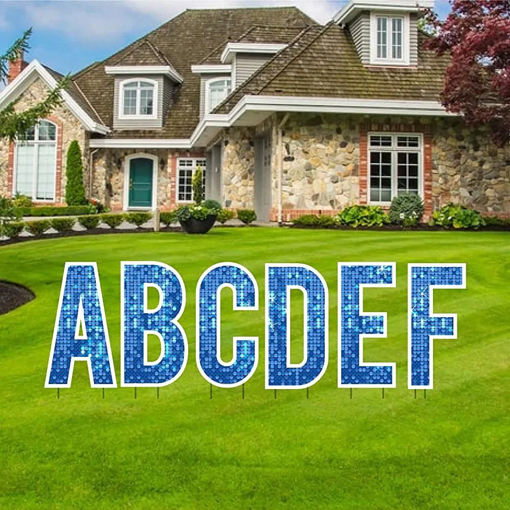 22.75" Alphabet Yard Card Letters | Bebas Font | Disco Sparkle | 26 pc Set - Image 14