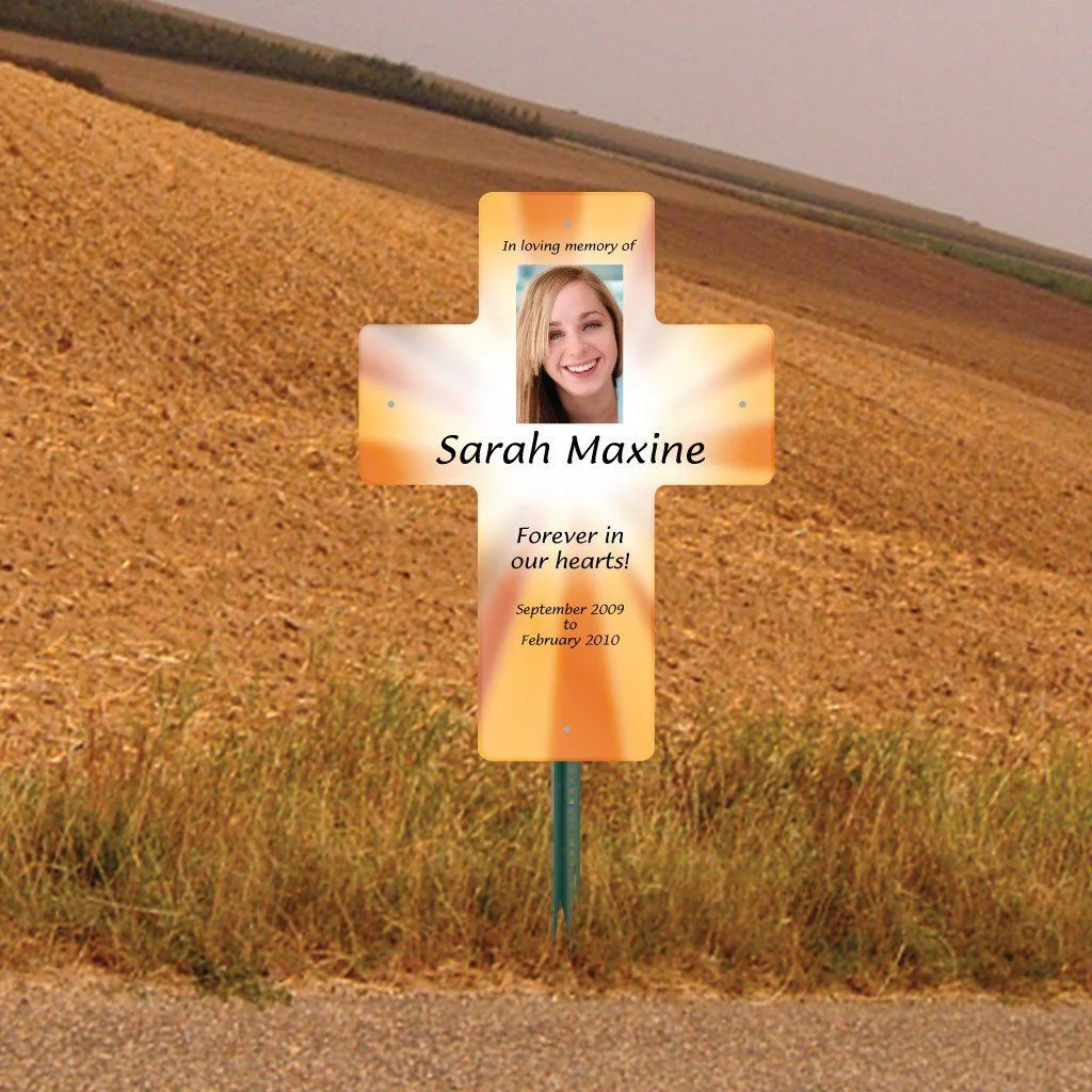 24"x33" Roadside Memorial Cross Sign - Image 4