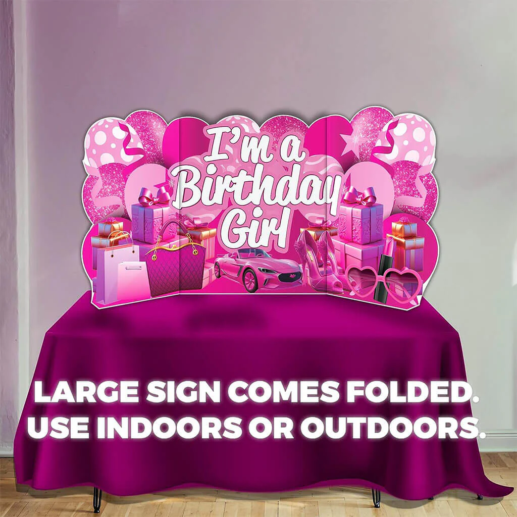 I'm A Birthday Girl Yard Sign Kit - Oversized 36x72 Inch - Image 3