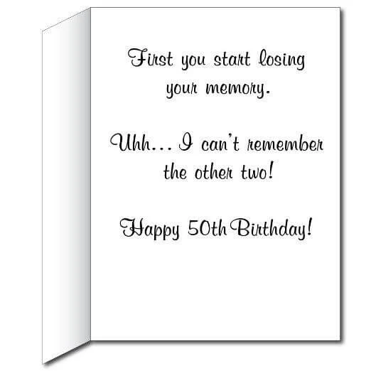 3' Giant 50th Forgetful Cats Birthday Greeting Card - Image 3