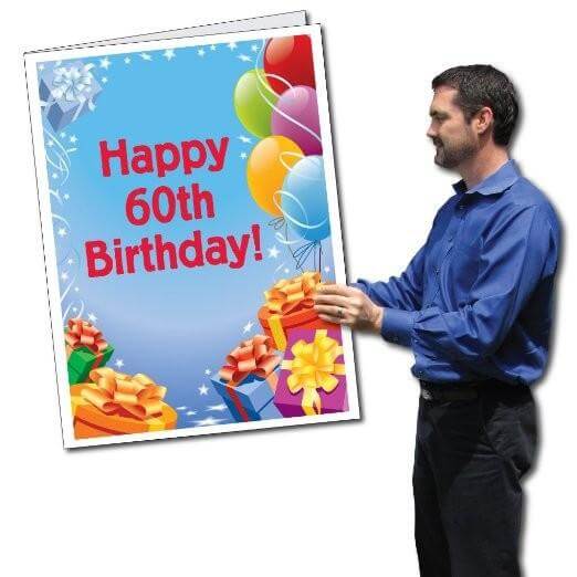 3' Giant 60th Birthday Presents and Balloons Greeting Card