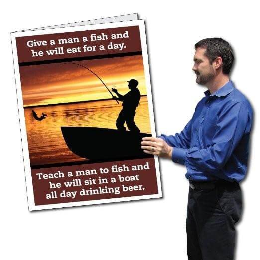 3' Giant Fisherman Birthday Greeting Card