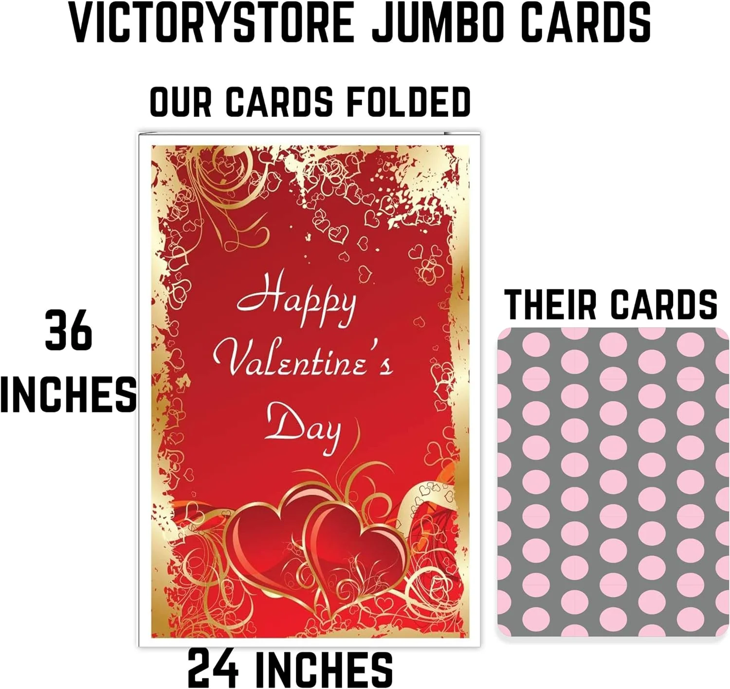Giant Valentine's Day Card (Hearts) 2 feet by 3 feet Card with Envelope - Image 4