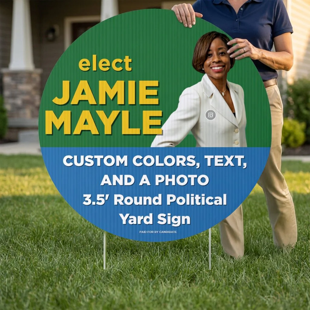 3.5' Round Political Yard Sign - Image 2
