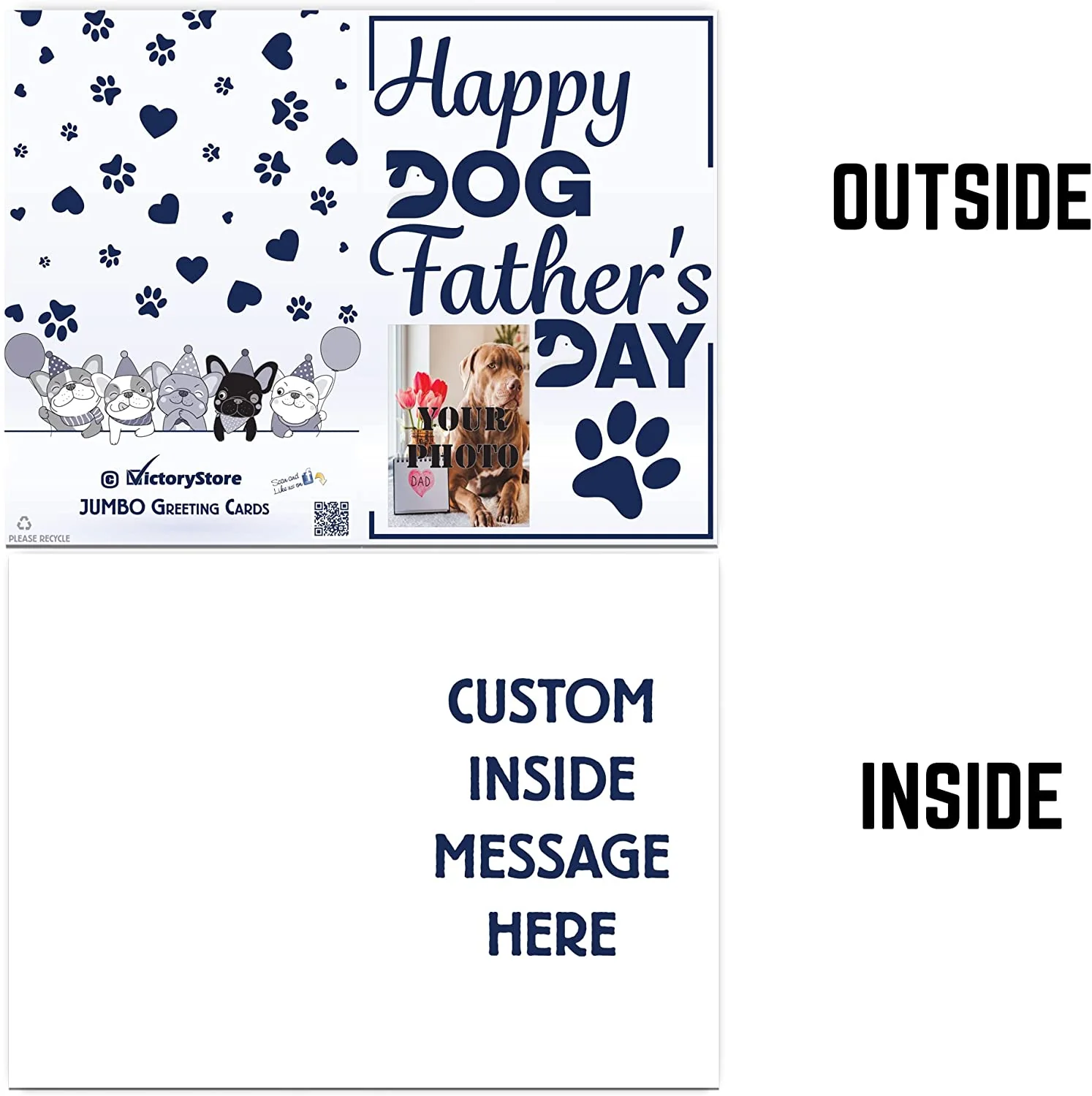 3' Custom Happy Dog Dad Father's Day Card - Image 5