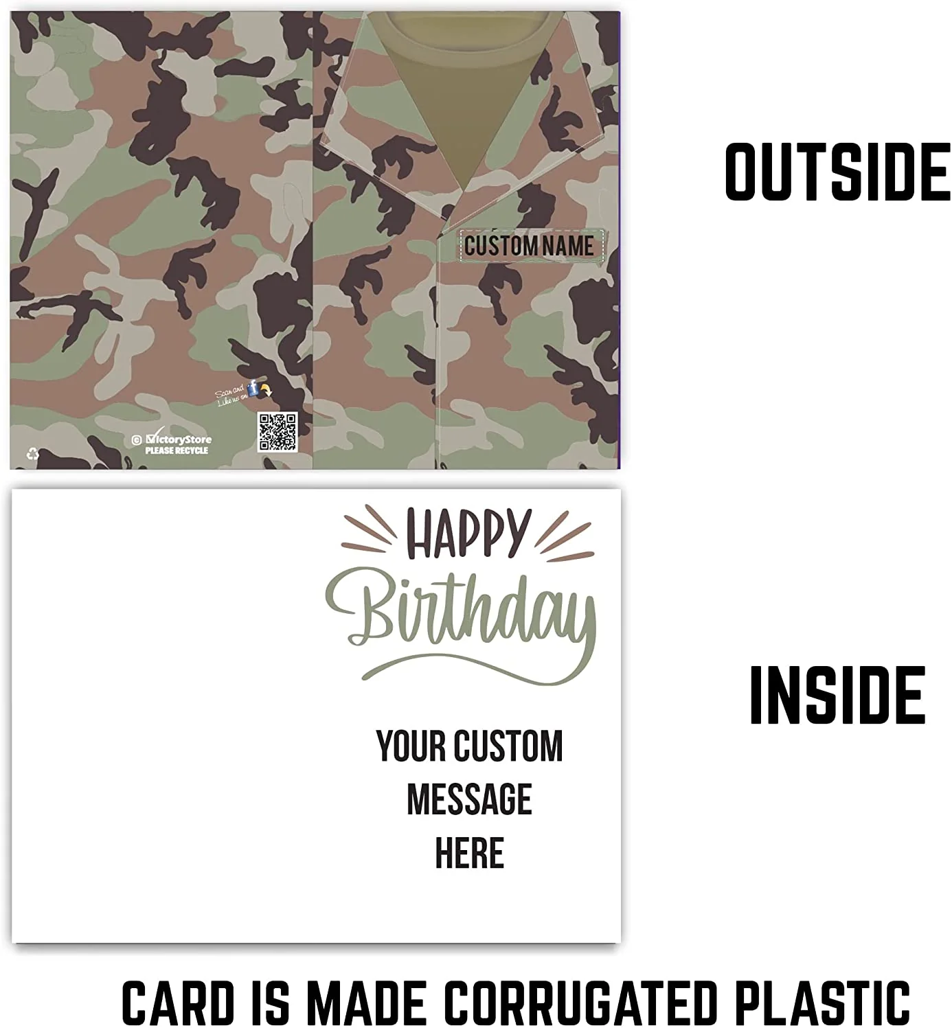 3' Custom Military Birthday Card - Image 4