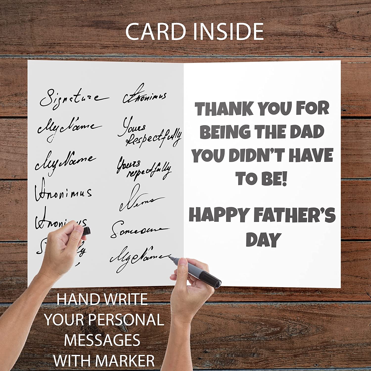 3' Jumbo Best Step-Dad By Par Step-Father's Day Card - Image 2