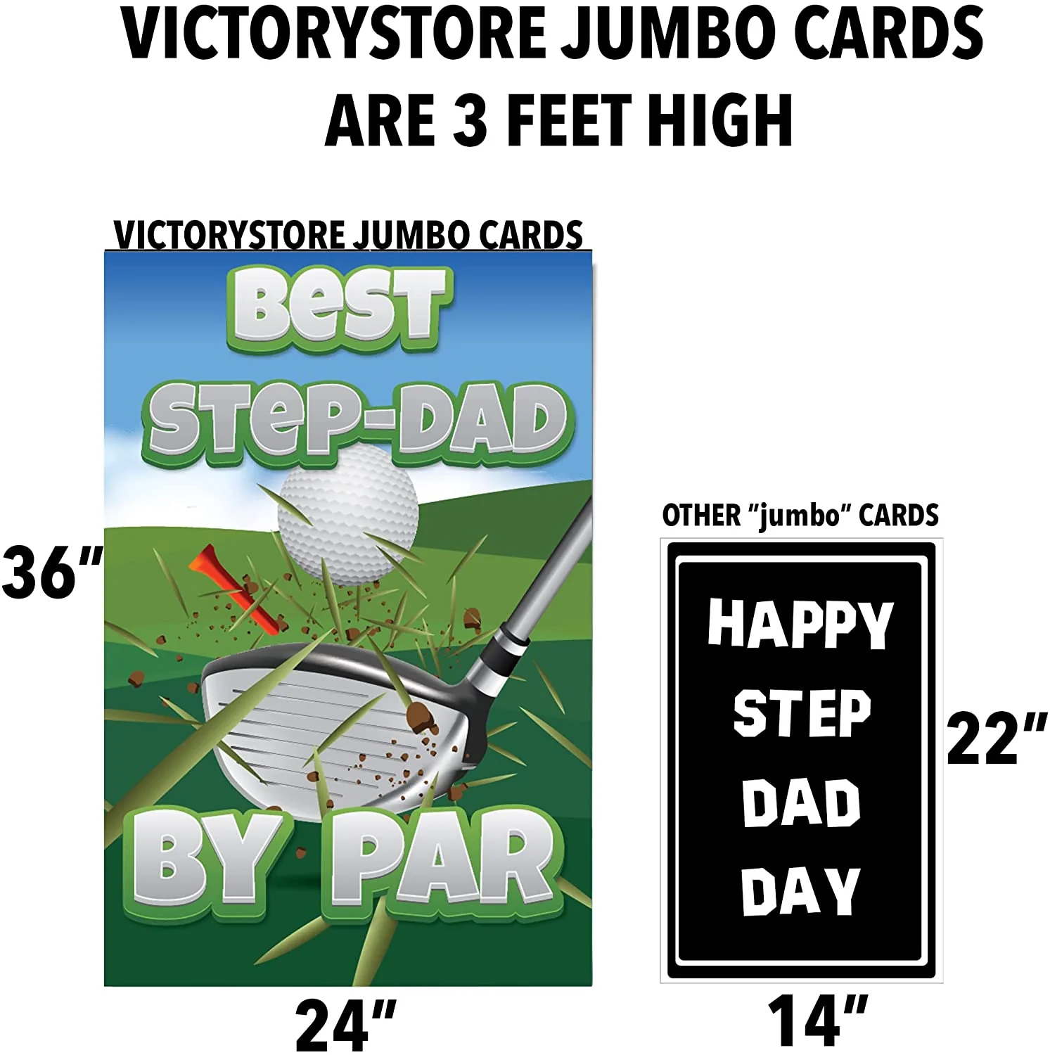3' Jumbo Best Step-Dad By Par Step-Father's Day Card - Image 3