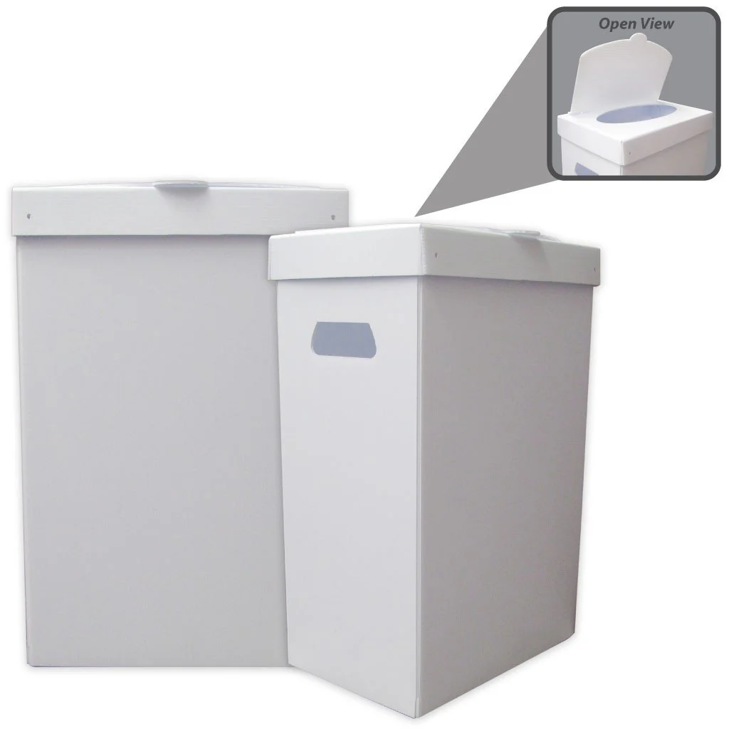 36.5 Gallons Disposable Recyclable Corrugated Plastic Trash Cans (Blank) - Image 3