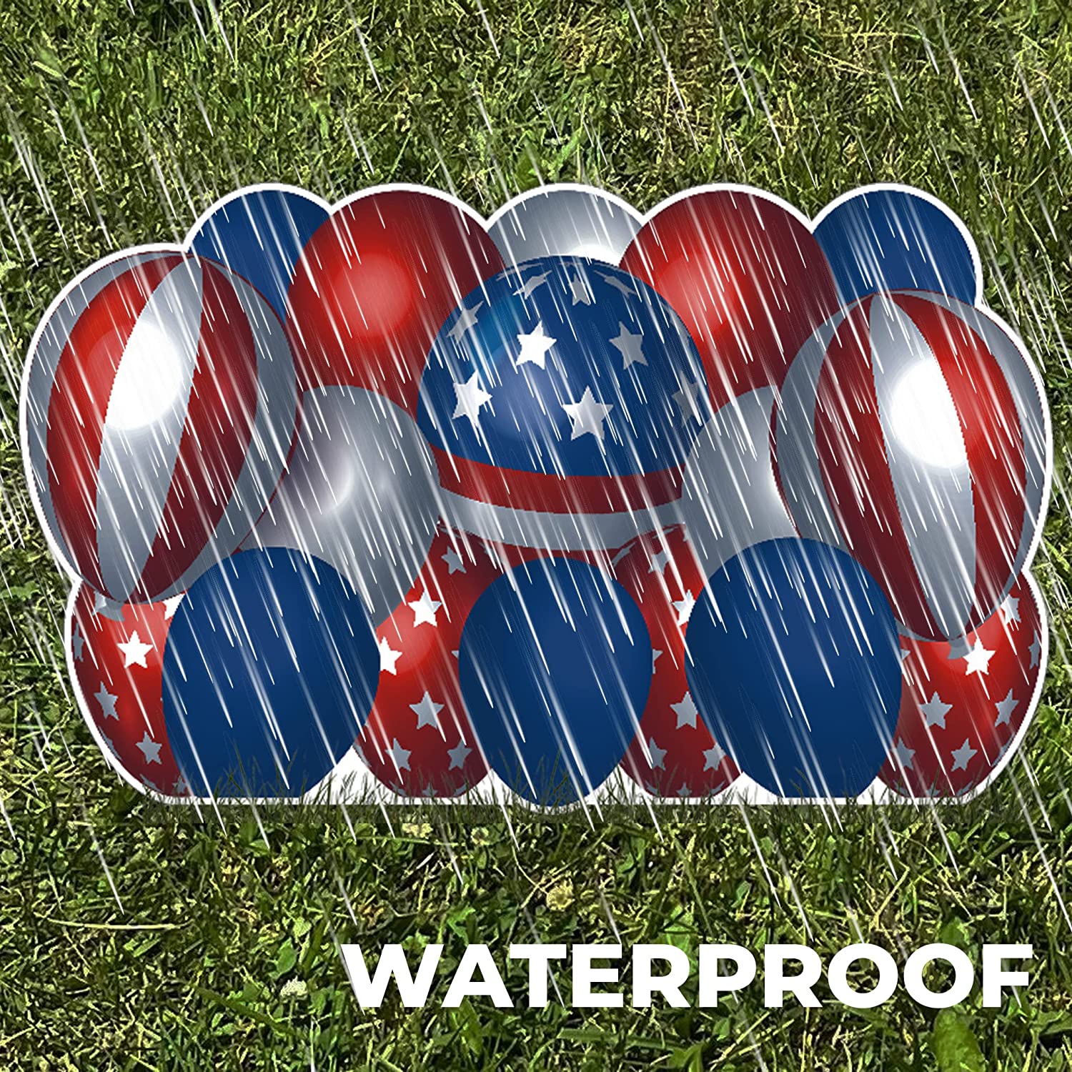 36"x22" Patriotic Balloon Skirt Yard Signs Set of 4 - Image 3