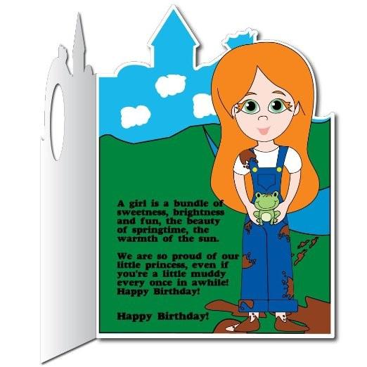 4' Giant Cut Out Princess Birthday Greeting Card - Image 2