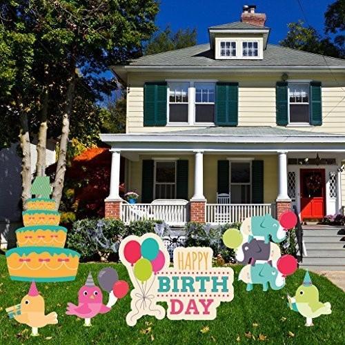 Happy 4th Birthday Yard Card 6 piece set