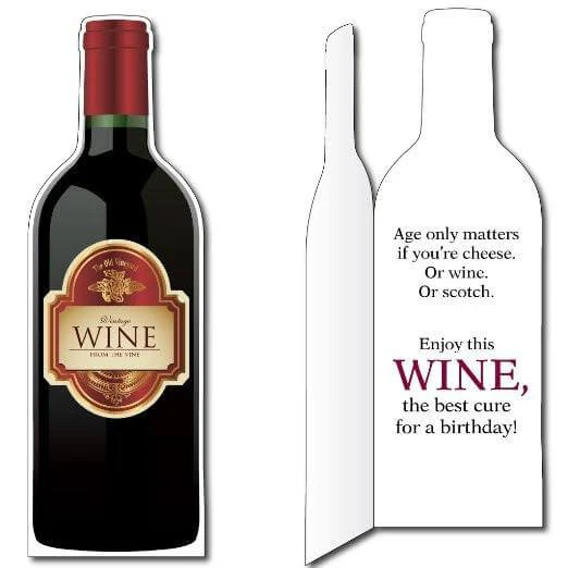 5'8" Wine Birthday Life-Size Greeting Card