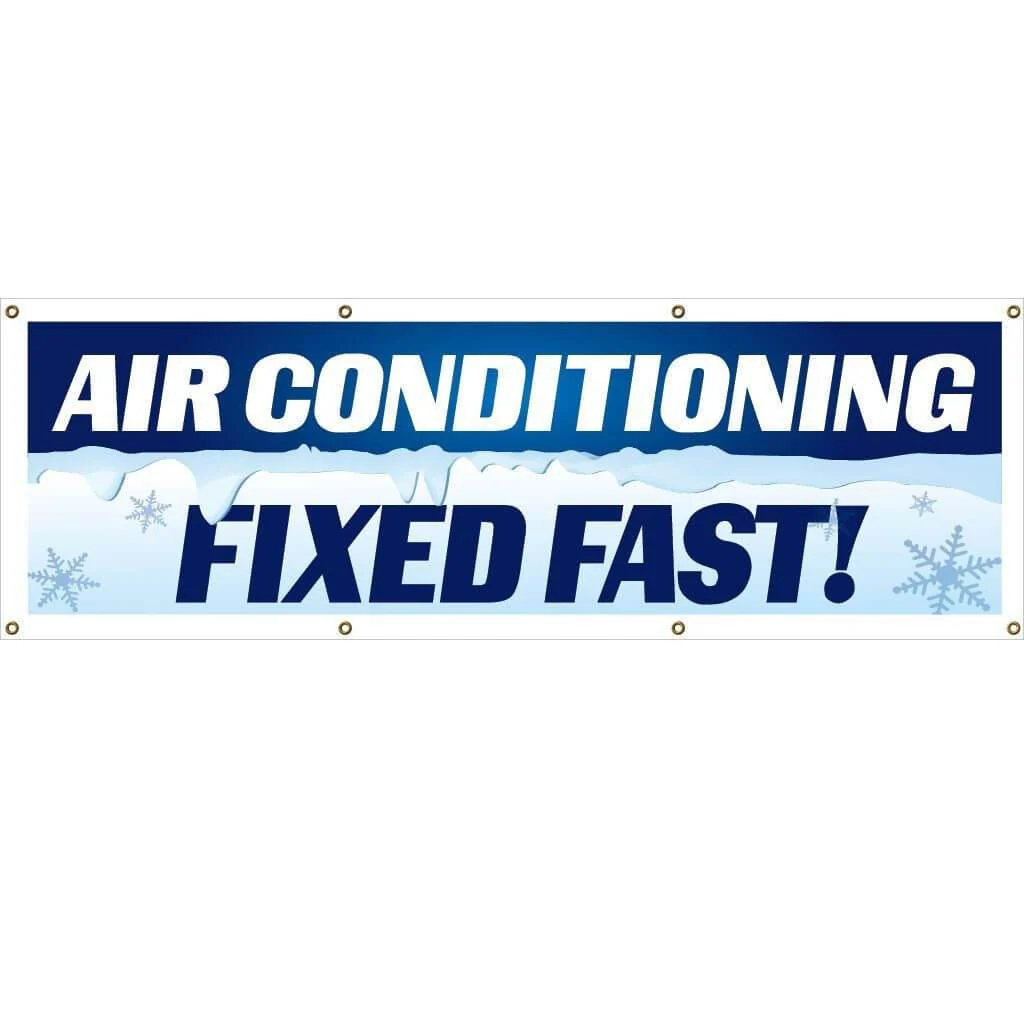 Air Conditioning Fixed Fast Vinyl Banner - Image 2