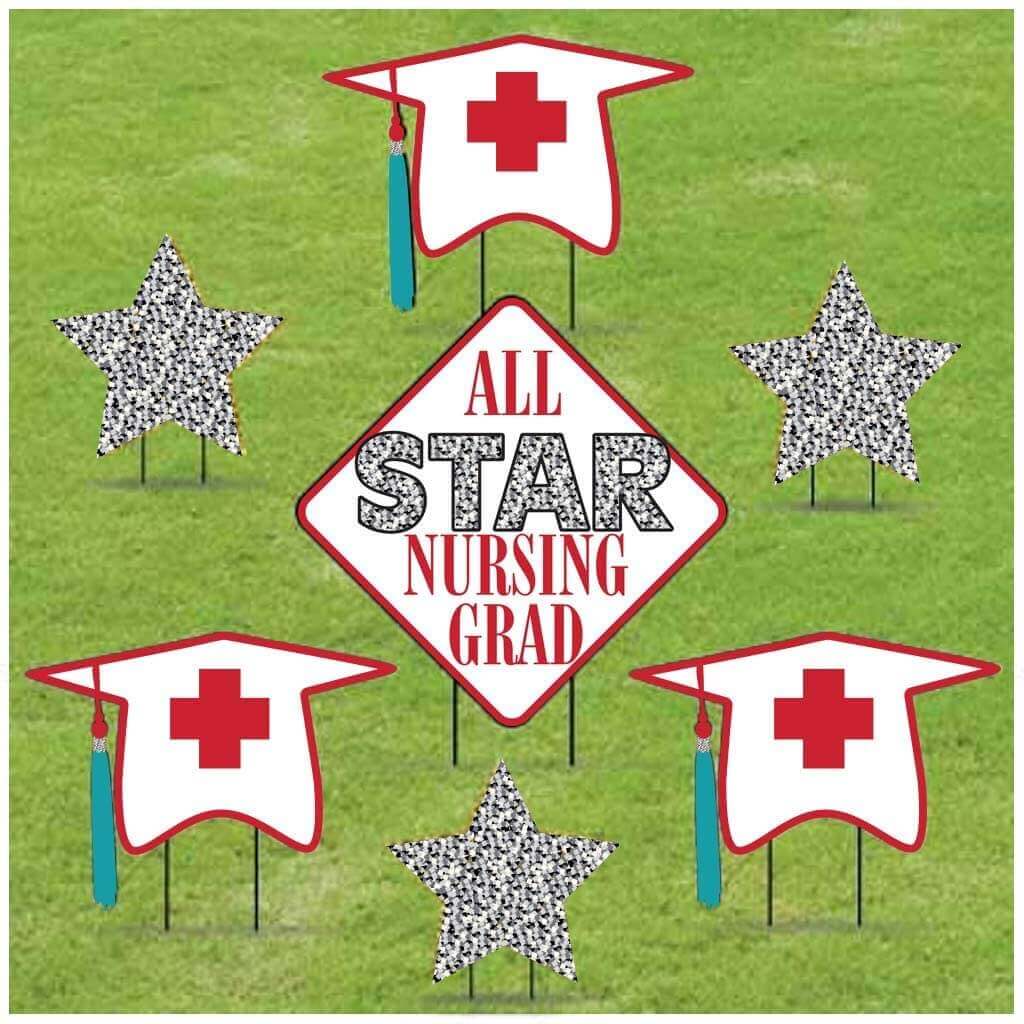 All Star Nursing Grad Yard Card