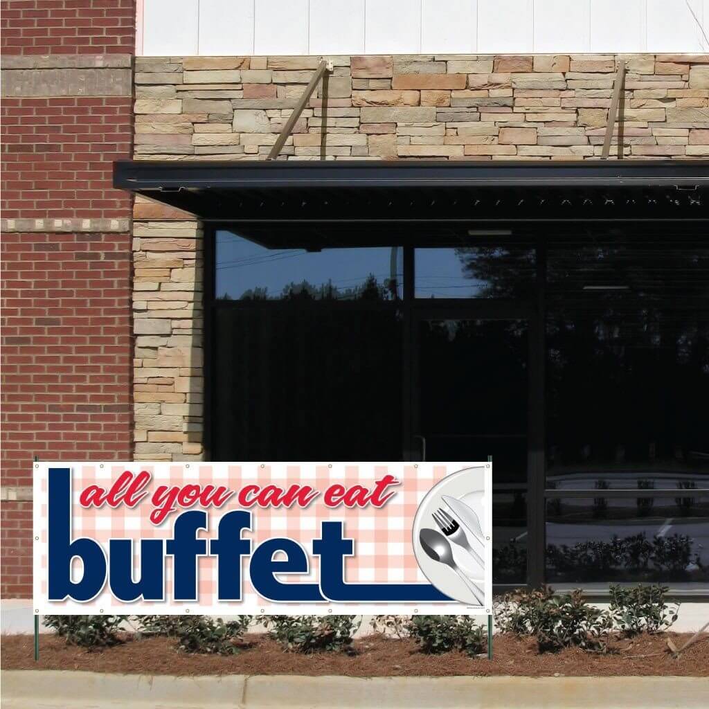 All You Can Eat Buffet Vinyl Banner
