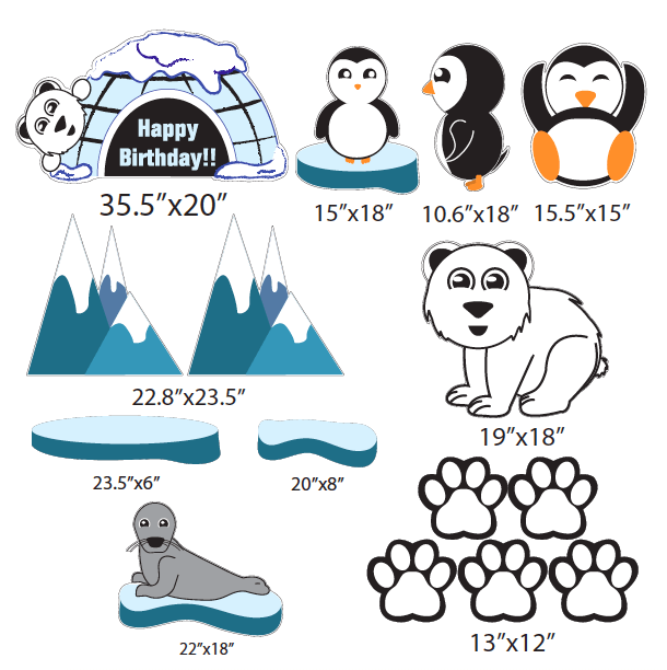Arctic Birthday Yard Decorations 15 pcs - Image 2