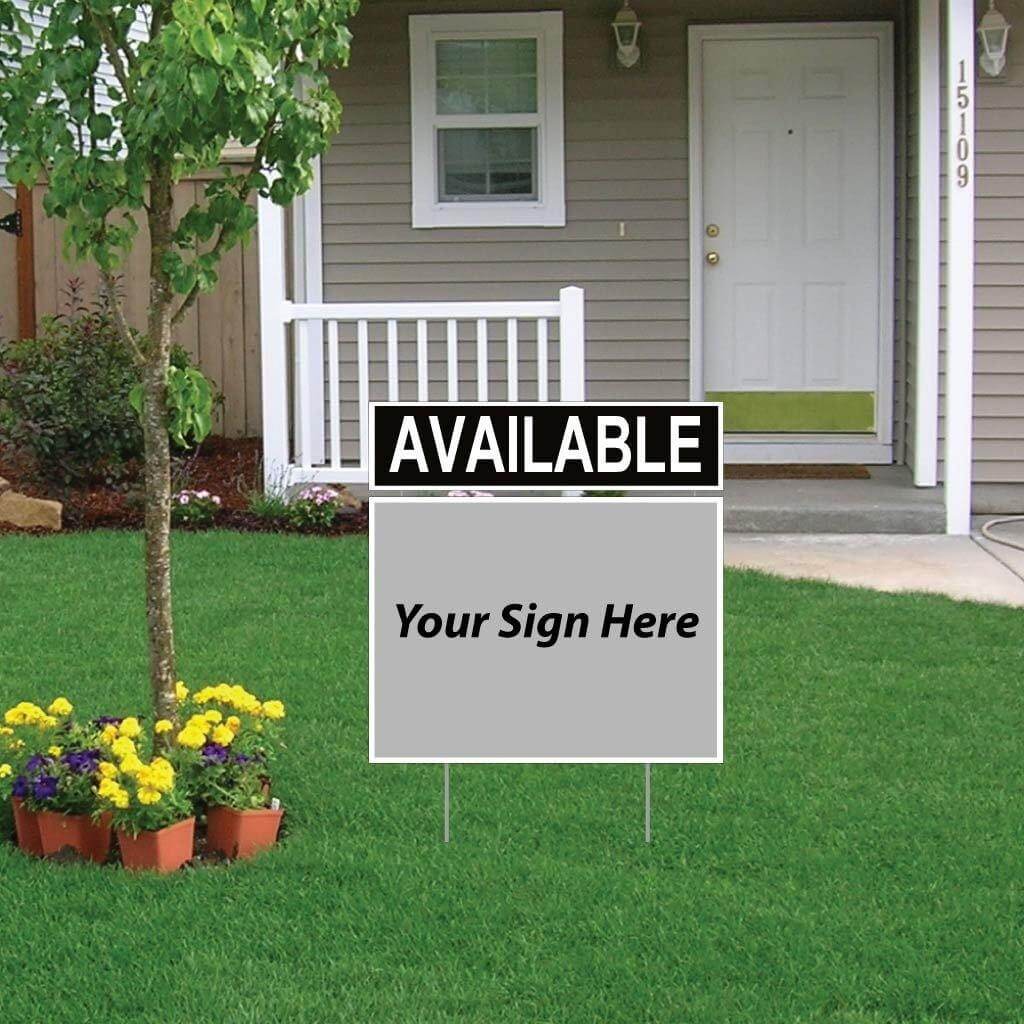 Available Real Estate Yard Sign Rider Set - Reverse Imprint