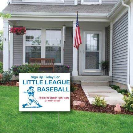 Baseball or Softball Signup 18"x24" Yard Sign