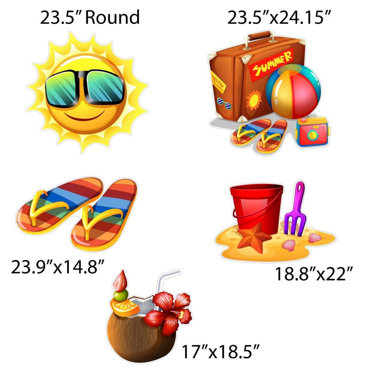 Beach Themed Yard Card Flair 10 pc Set - Image 2