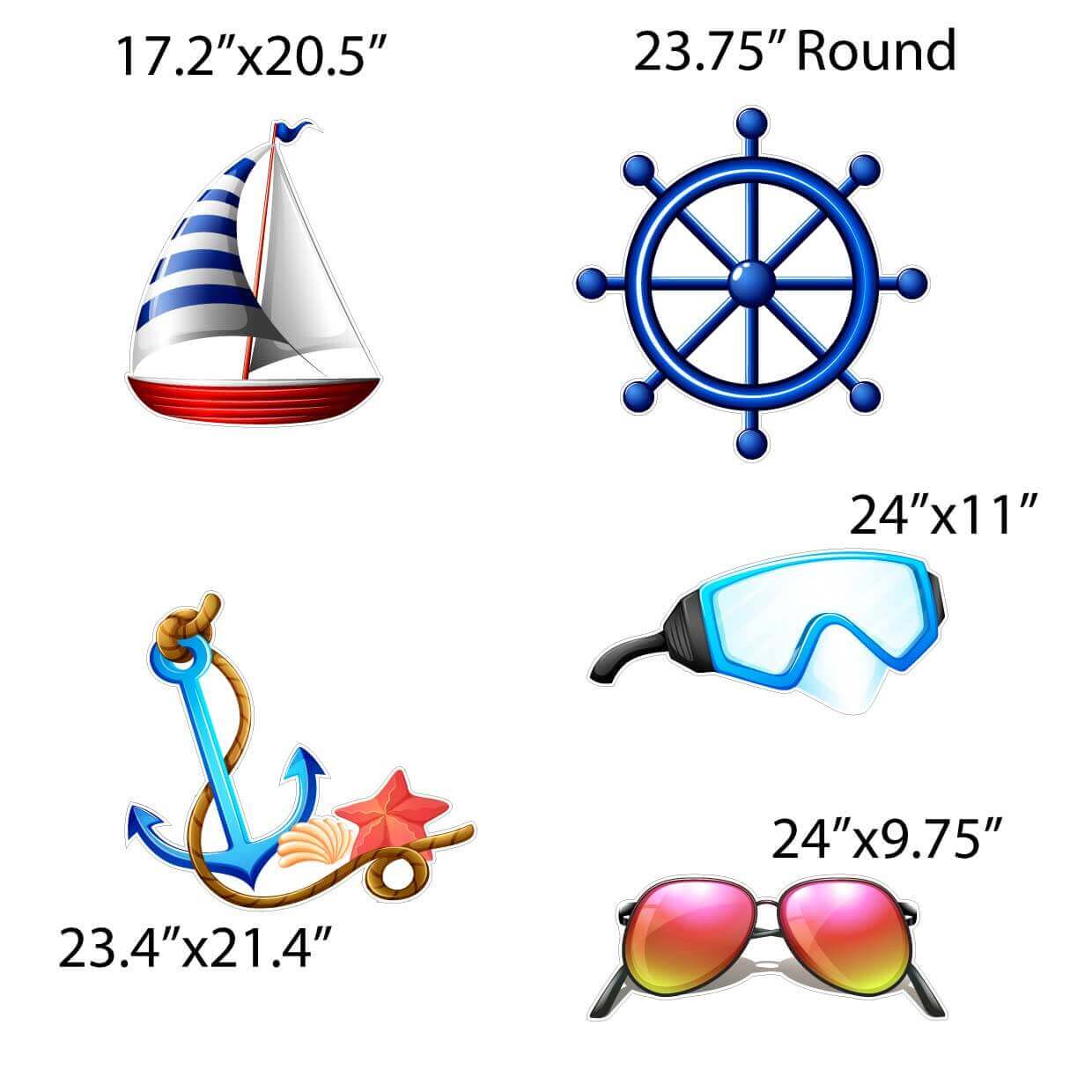 Beach Themed Yard Card Flair 10 pc Set - Image 3