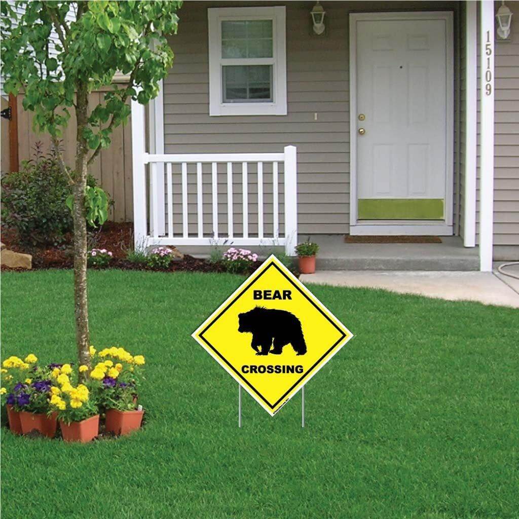 Bear Crossing Sign or Sticker