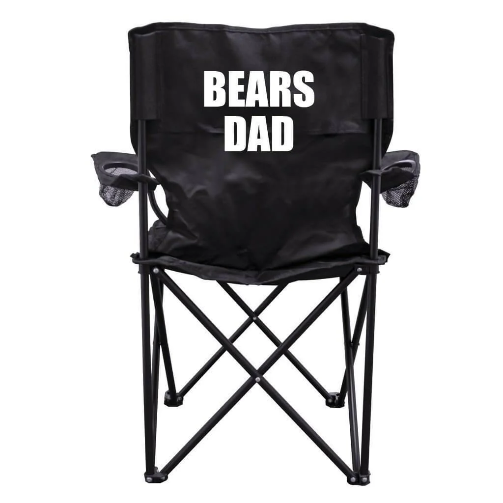 Bears Dad Black Folding Camping Chair
