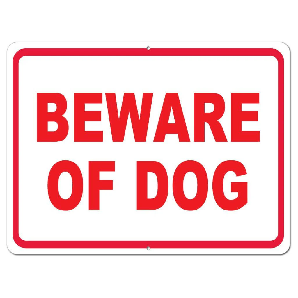 Beware of Dog 18"x24" Aluminum Sign - Image 2