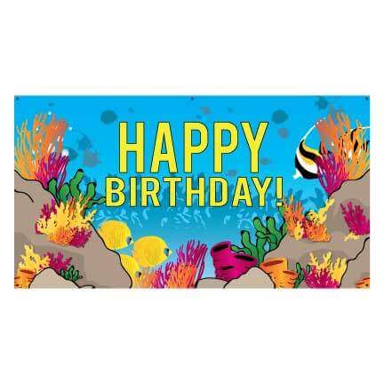 Coral Reef Birthday Vinyl Banners - Image 2