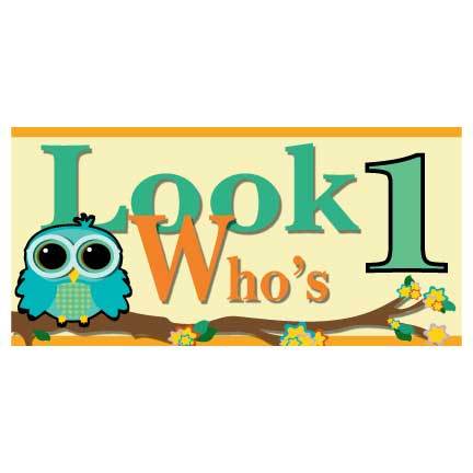 Looks Who's 1 Waterproof Vinyl Birthday Banner - Image 2