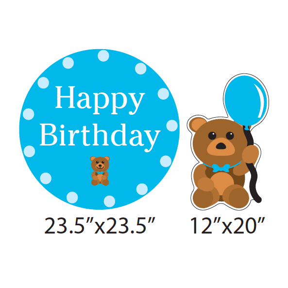 Birthday Boy Bear Yard Decorations 12 piece set - Image 2