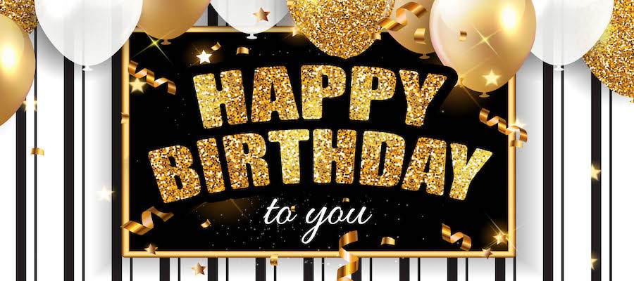 Black & White Striped Birthday Banner - Image 2